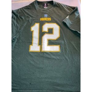 Aaron‎ Rodgers Green Bay Packers NFL Football T-Shirt Number 12 Extra Large